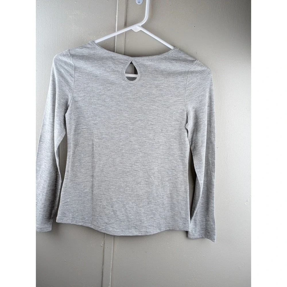 Justice Girls Gray Graphic Tee Long Sleeve Bright Days Ahead Size 10 NWT